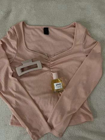 top manche longue rose shein