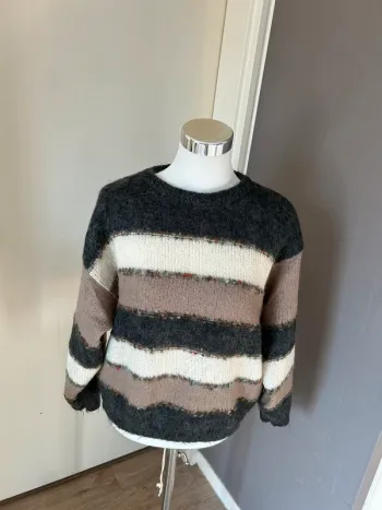 Pull en mohair multicolore femme, taille 40