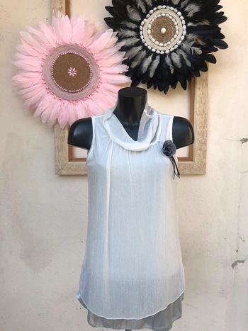 Tunique blanche rose