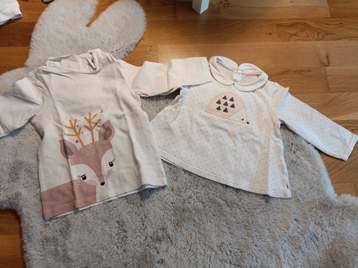 Lot de 8 t shirts manches longues 12 mois fille - photo numéro 5