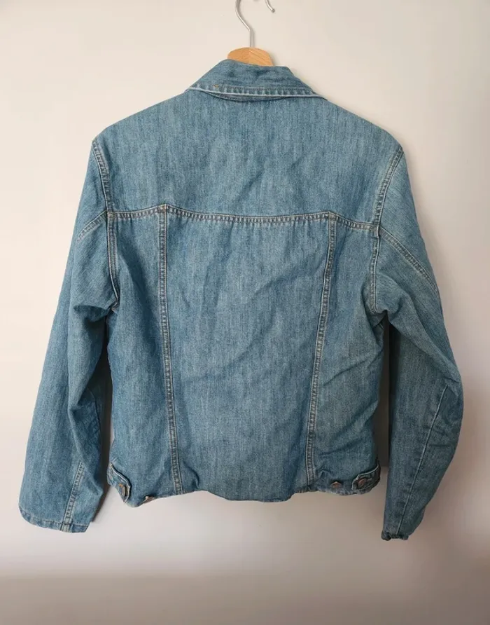 veste en jean fournée chaude blouson en jean bleu STK taille 38 excellent état - photo numéro 2