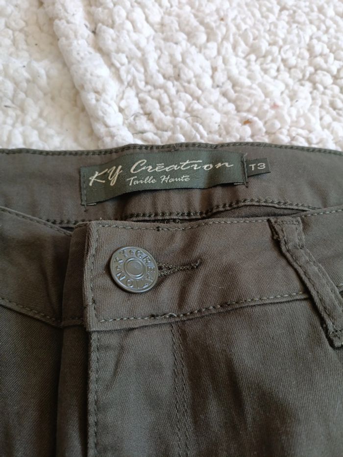 Pantalon kaki slim taille haute – KY Création – T3/42 - photo numéro 2