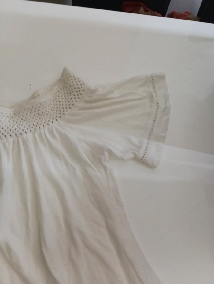 Tee shirt blouse femme manches courtes Roxy col dentelle taille S rétro vintage - photo numéro 2
