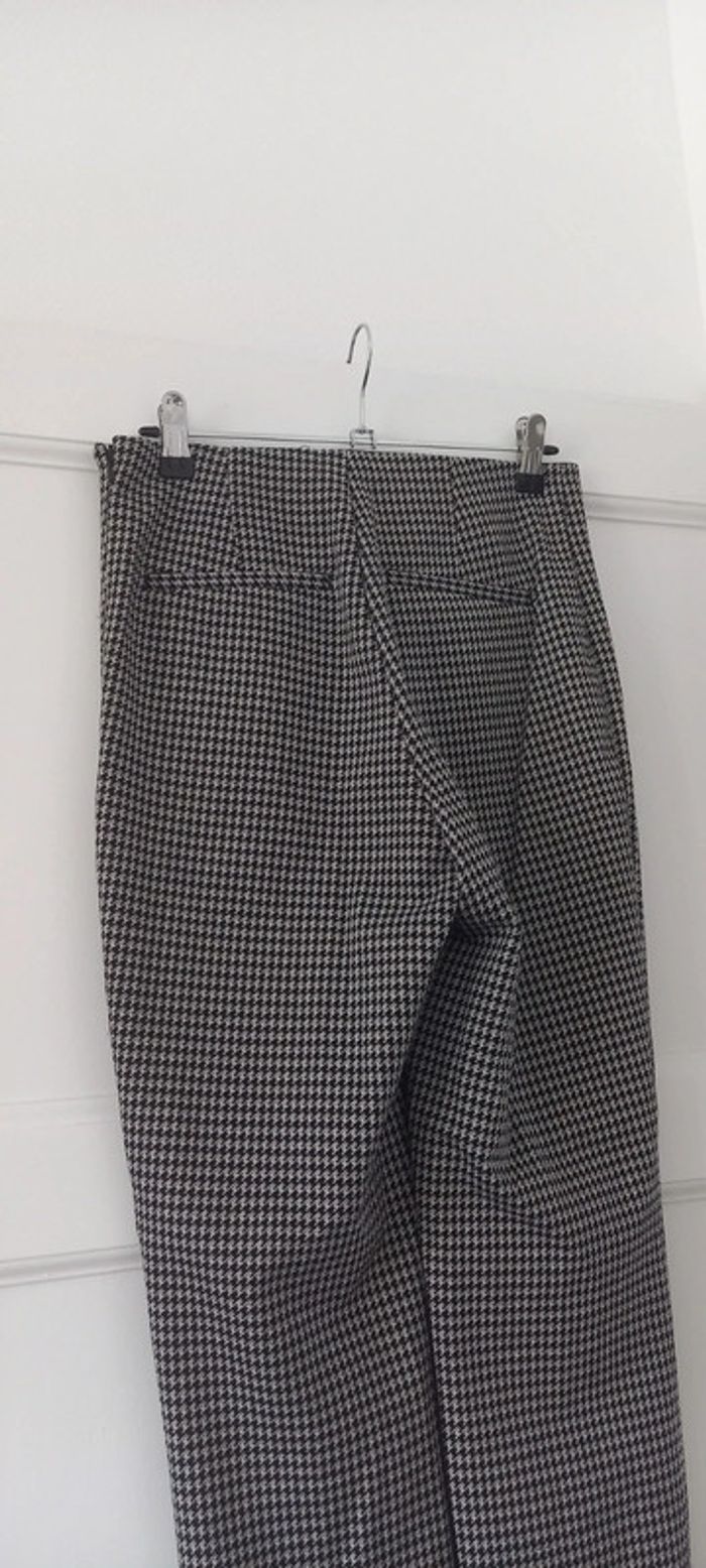 Pantalon droit motif pieds de poule noir et blanc H&M 38 - photo numéro 5