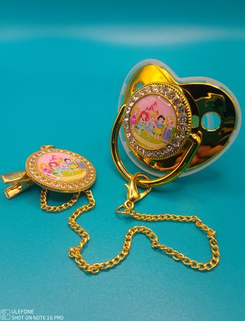 Tétine strass avec attache Princesse Disney baby