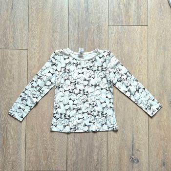 Maillot manche longue blanc et noir. Fille 5 ans. Marque Palomino