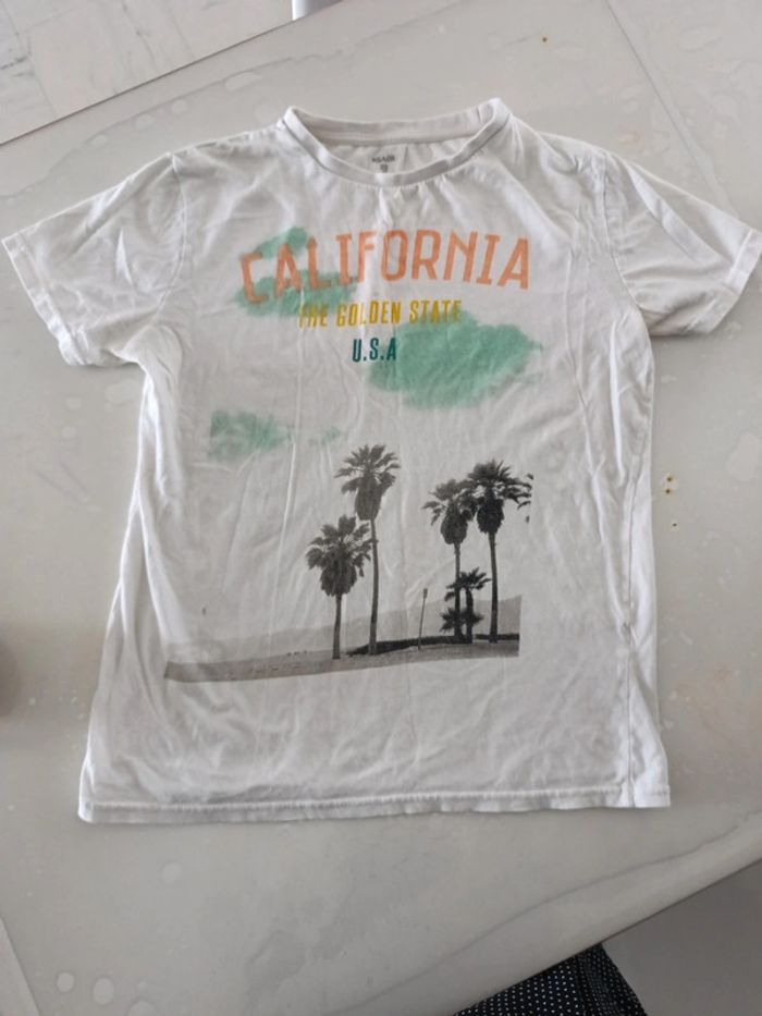 Tee shirt blanc palmiers Kiabi 14 ans/XS