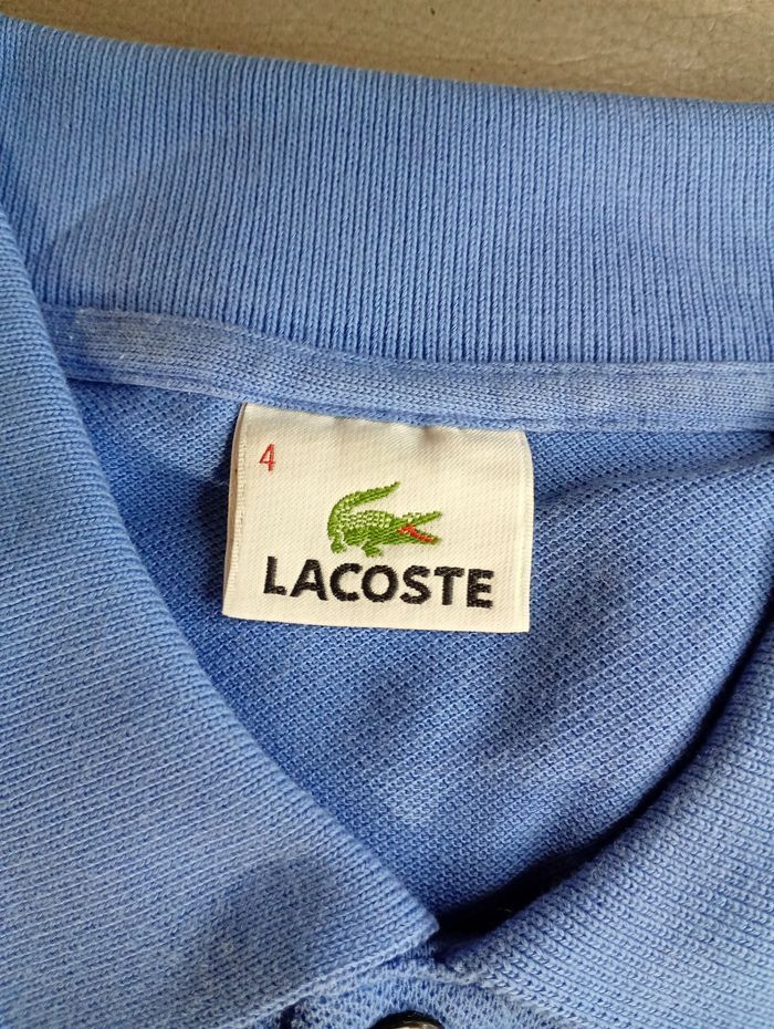 Polo Lacoste bleu clair – taille 4 (M) - photo numéro 3