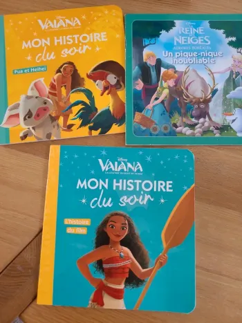 3 livres disney Vaiana et reine des neiges