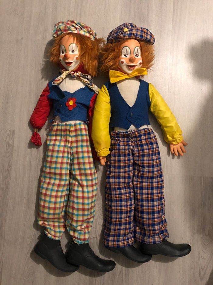 Lot de 2 clowns vintage