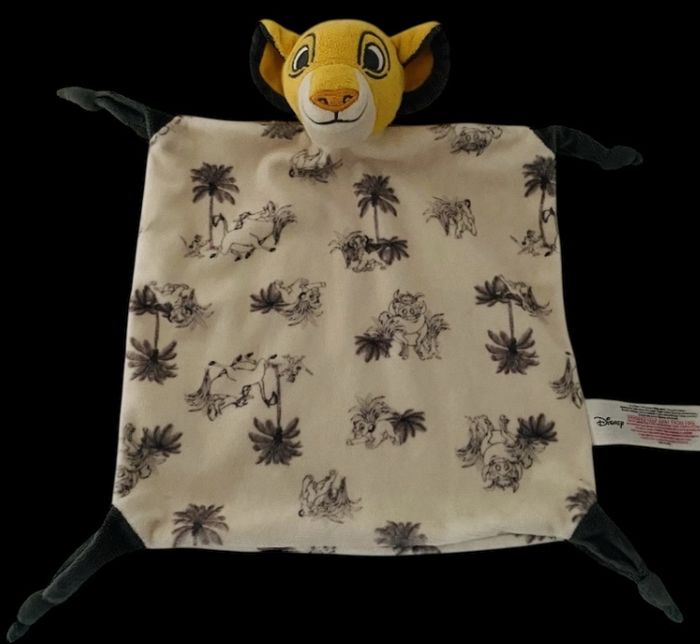 ❤️ B6112 Doudou Plat Mouchoir Roi Lion Simba Disney Primark Beige