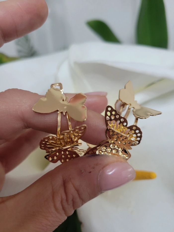 Clips creoles papillons gold