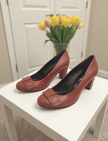 chaussures neuves paire escarpins à talons cuir marron marque JORCEL pointure 38