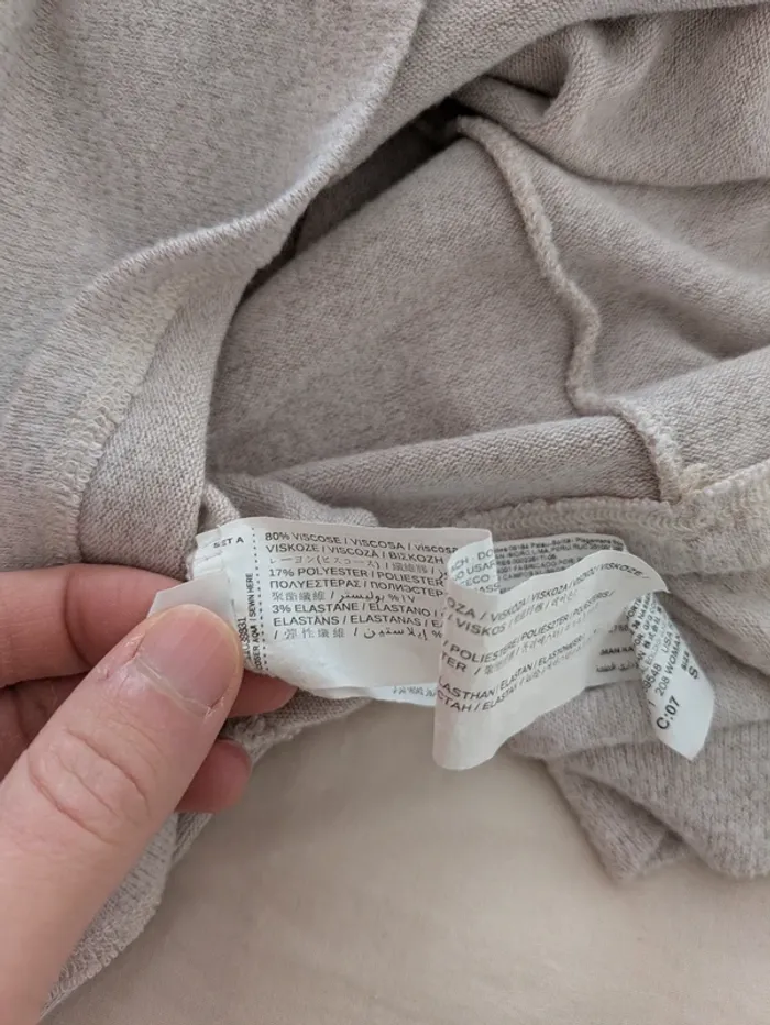 Top beige chiné manches nouées – Mango Basics – Taille S - photo numéro 4