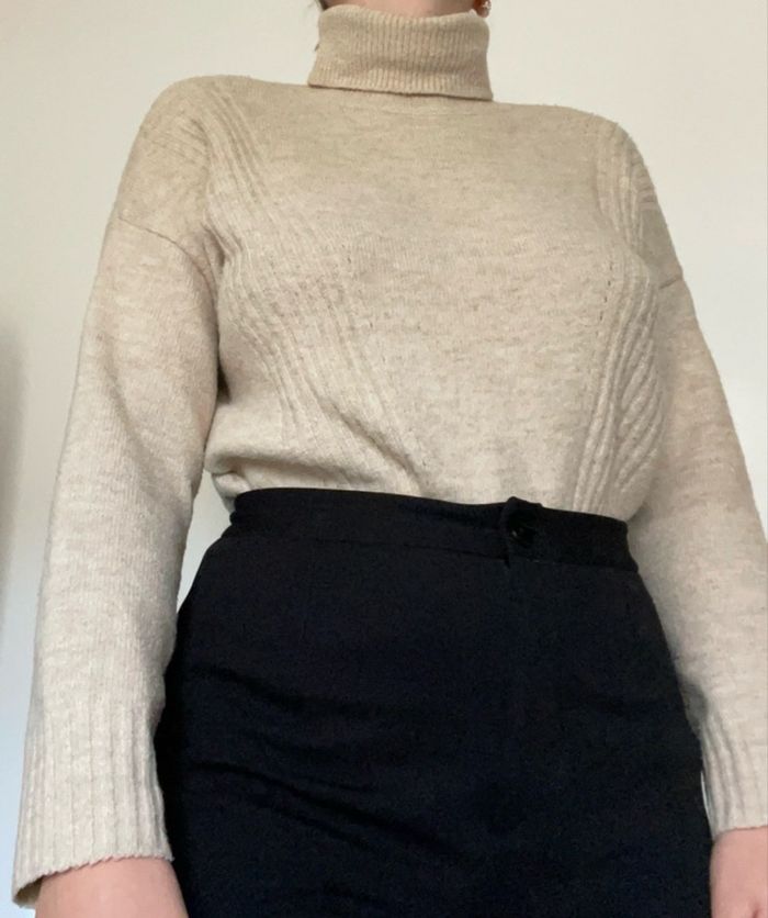 Pull col roulé beige Pimkie