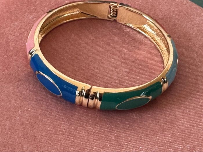 Jonc qui s’ouvre Mile  Mila acier inoxydable or résine multicolore - photo numéro 4