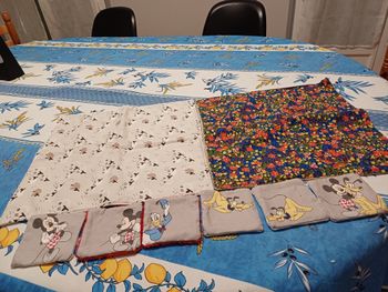 6 lingettes 10x10 et 2 de 40x40cm