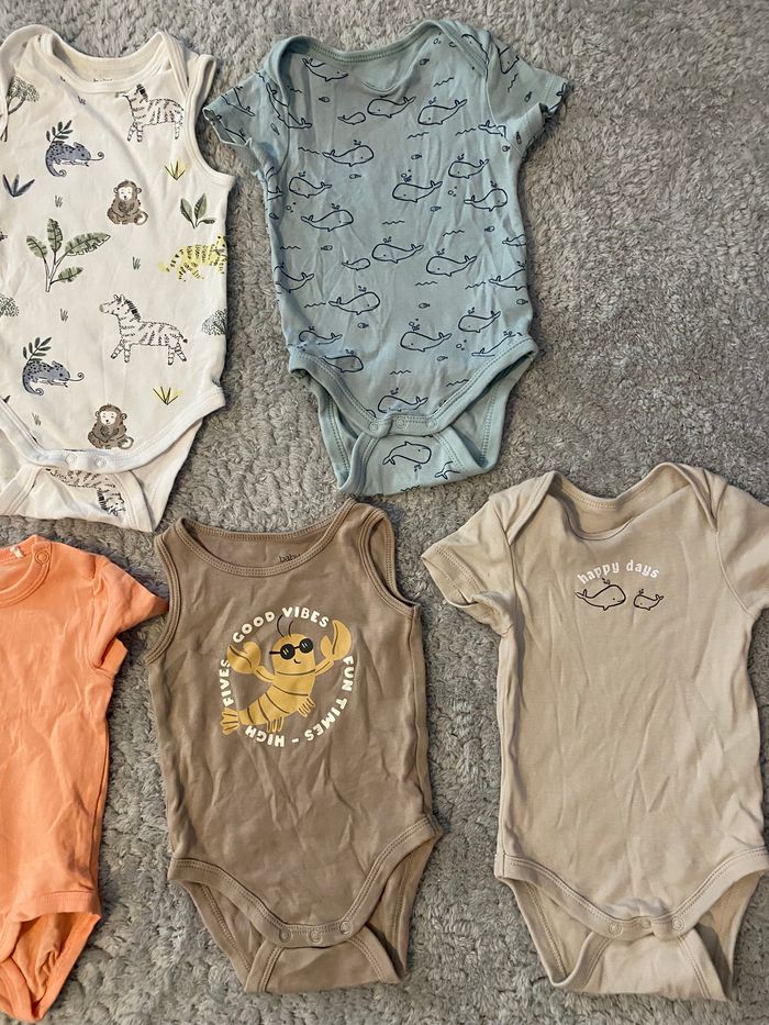 Lot de 7 Bodies Baby C&A, Topomini bonne qualité 3-6 mois - photo numéro 3