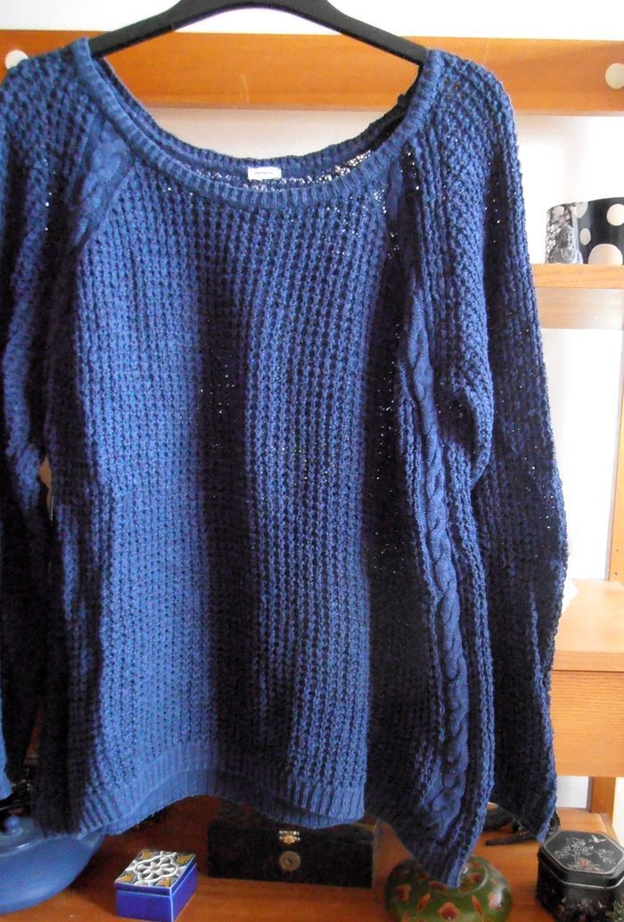 Pull en mailles femme, Pimkie, taille XXl 44, bleu marine - photo numéro 5