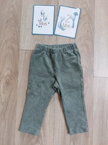 Pantalon en velours fait main 12-18 mois