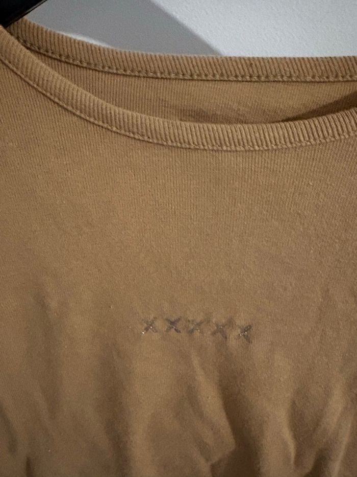 Top Manches Longues School Rag Camel/Ocre Côtelé Logo XX Taille 2 (S/M) - photo numéro 2