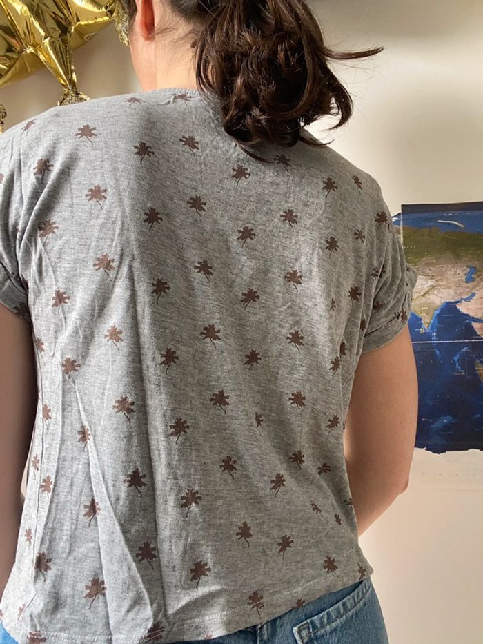 Tee shirt gris motifs palmier - photo numéro 6