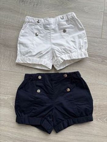Shorts Jacadi 18 mois blanc et bleu marine