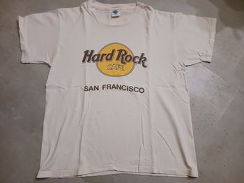 t shirt blanc imprimé Hard rock café San Francisco Taille L 100 ù coton