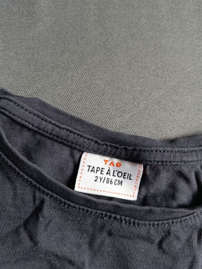 T-shirt ML gris 💕 Taille 2 ans - photo numéro 4