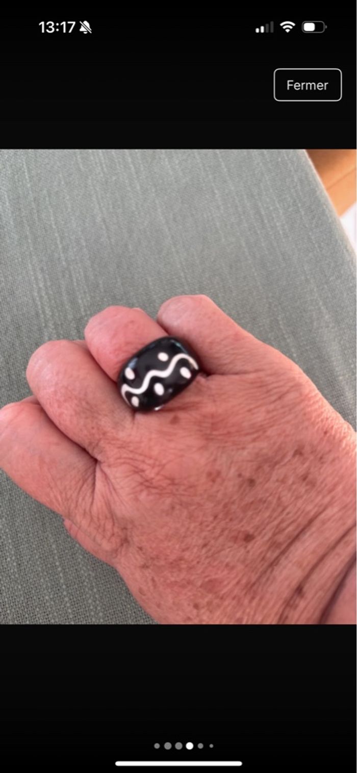 Lot de bagues noires et blanches - photo numéro 6