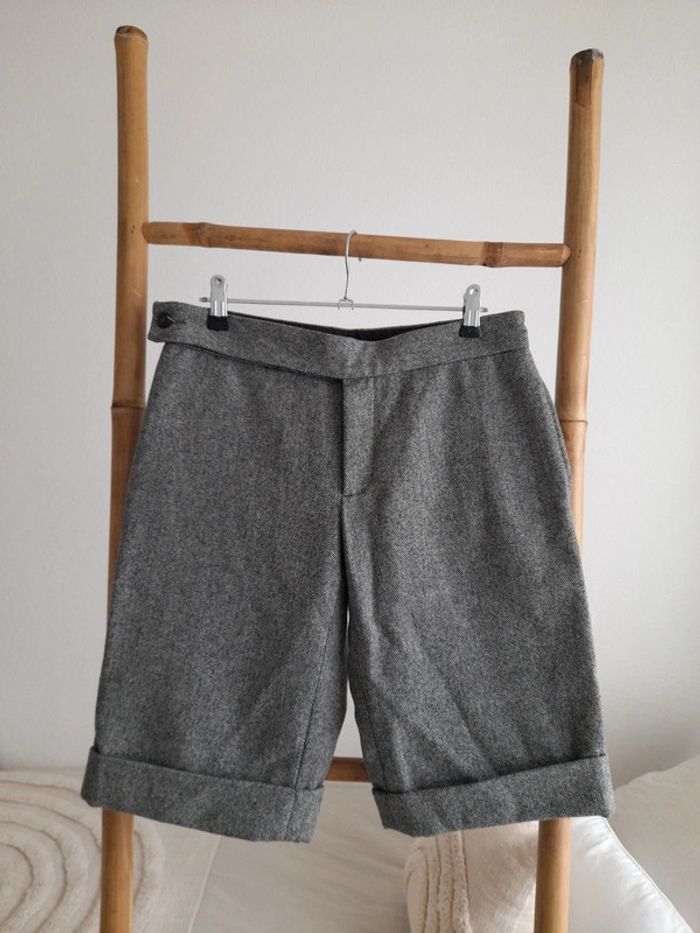 Short long / bermuda 100 % Laine gris chiné A.P.C. taille 38