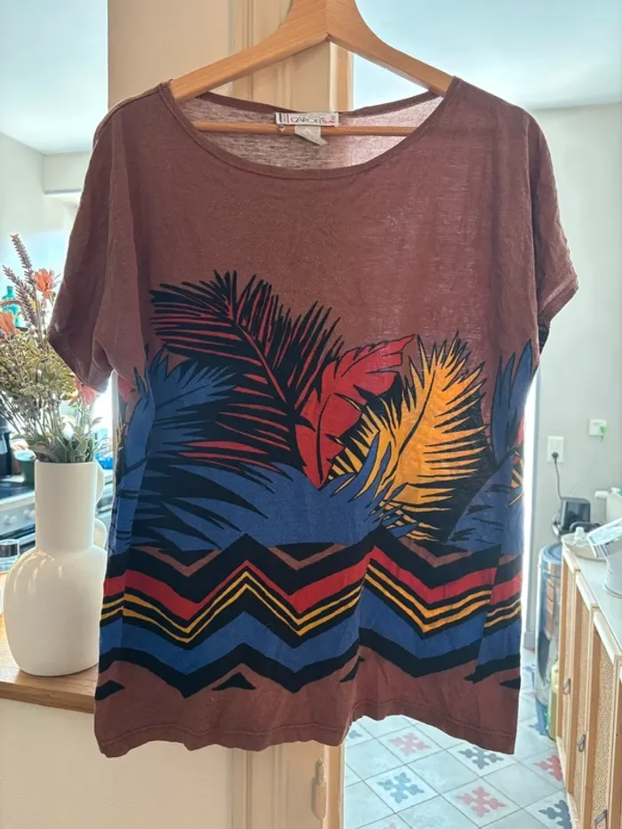 T-Shirt imprimé tropical Caroll - Taille M - photo numéro 2