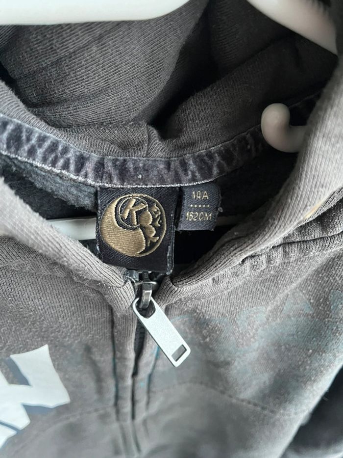 Gilet à capuche noir motif - photo numéro 3