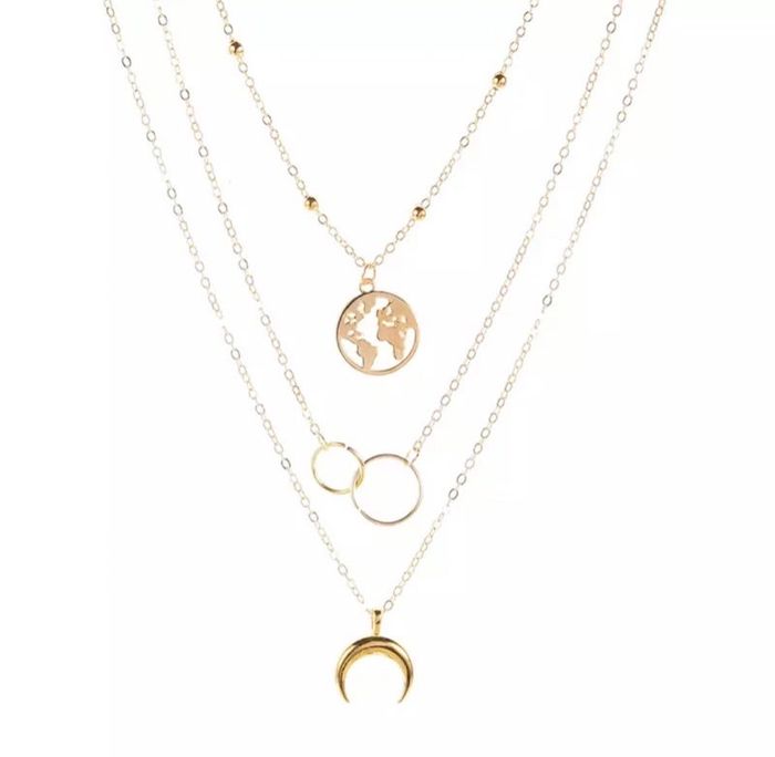 Collier multirang couleur or sans nickel et sans plomb