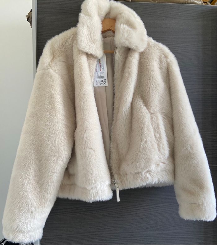 Fausse fourrure beige - photo numéro 2