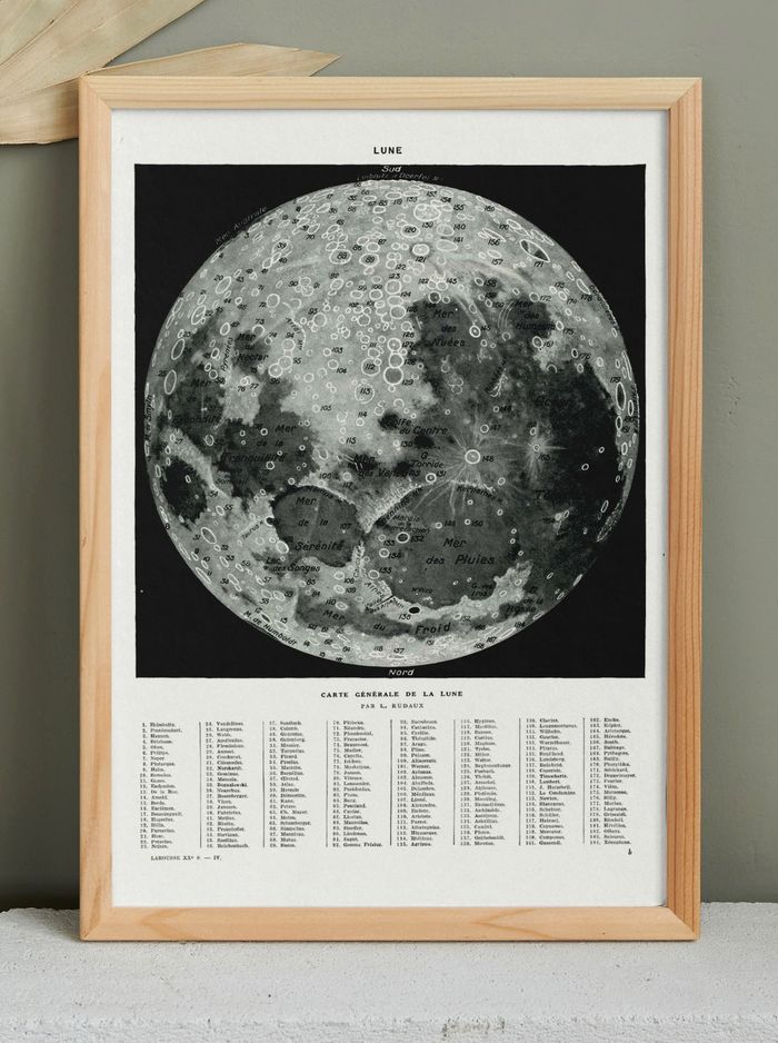 🌙 Affiche sur la lune, d'après une lithographie de 1928