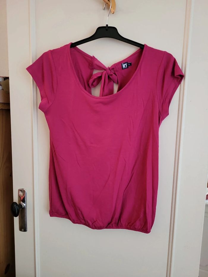 T shirt in extenso fuschia