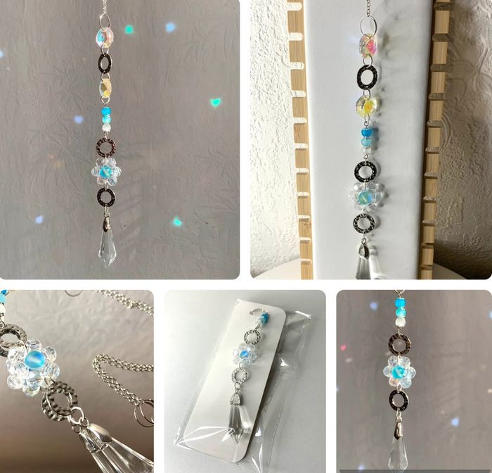 Attrape soleil en cristal de verre turquoise