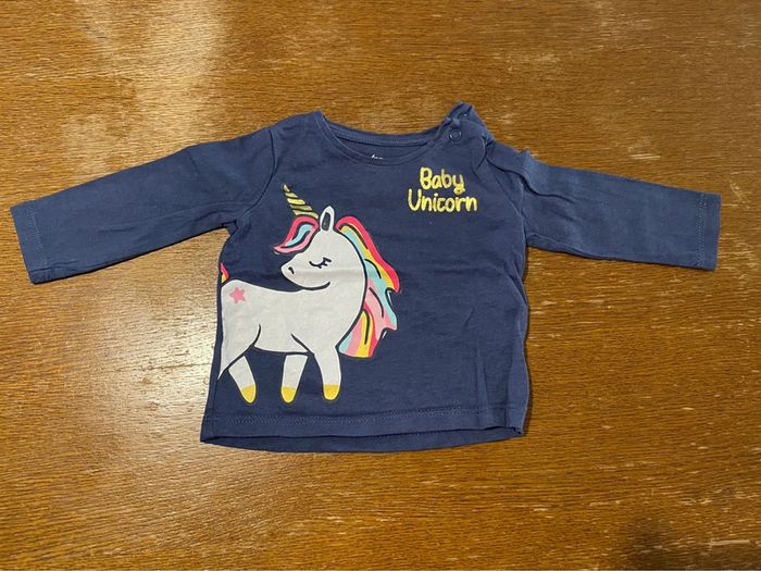 T-shirt marine licorne baby unicorn