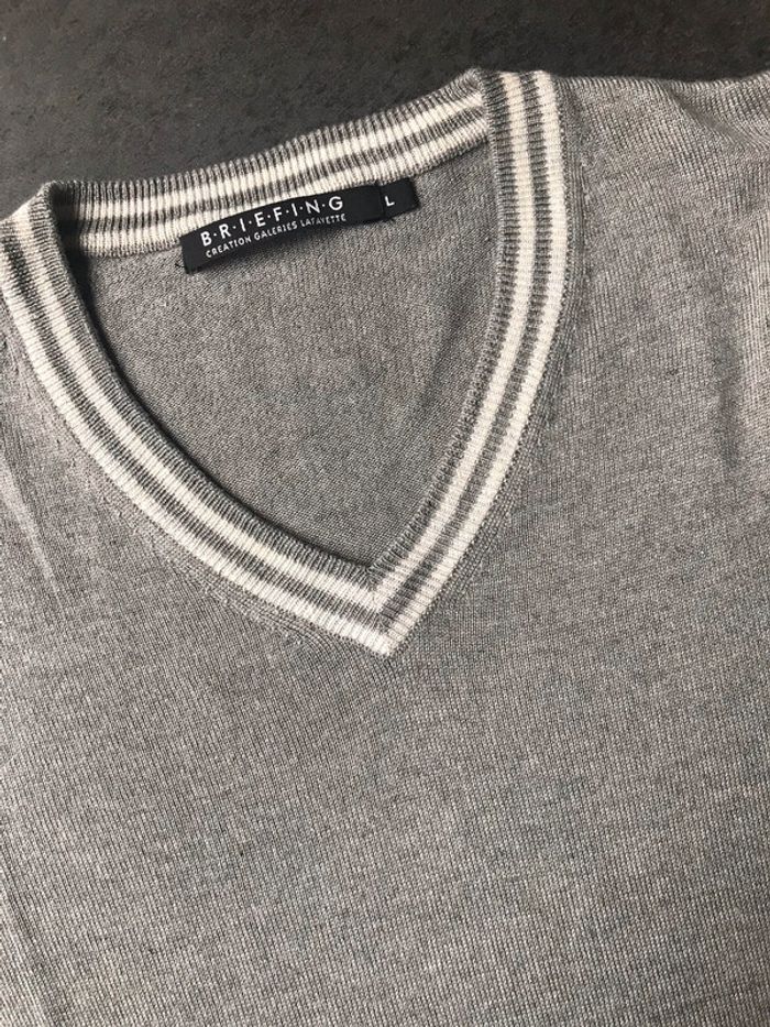 Pull fin Homme Gris clair Briefing - photo numéro 2