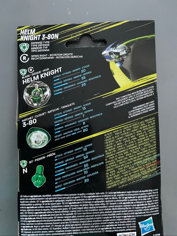 Toupie Beyblade X Défense Type : Helm Knight 3-80N verte    Neuf avec boîte / - photo numéro 9