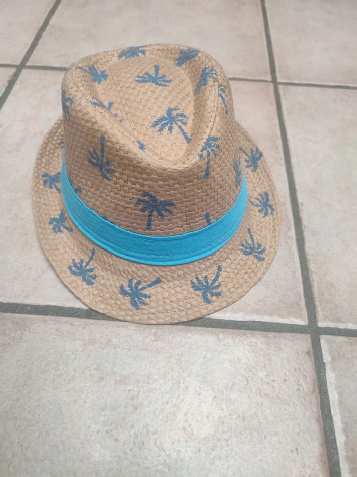 Chapeau paille bleu