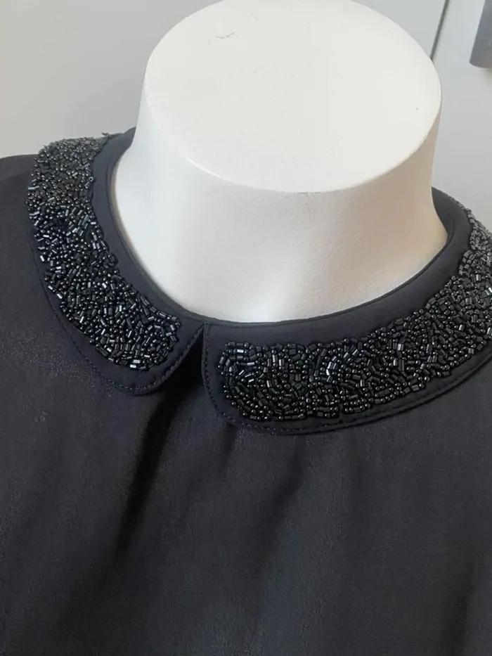 Blouse sans manches col claudine à perles 36 Kiabi - photo numéro 3
