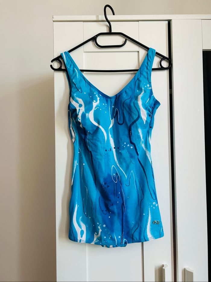 Maillot de bain 1 pièce bleu à motifs Neuf Naturana Tailles 38-40