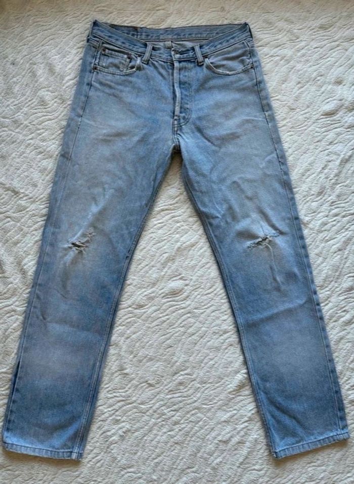Jean Lévis 501 USA vintage 90s coupe droite bleu clair taille W30 M/40 - photo numéro 4
