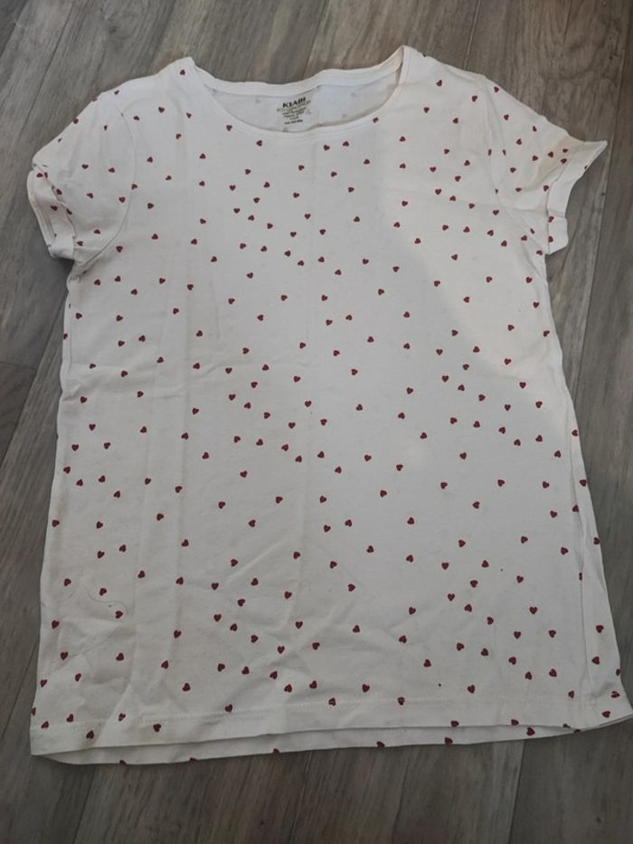 Tshirt 10 ans blanc à coeurs