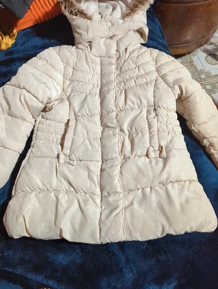 Manteau fourré crème - photo numéro 2