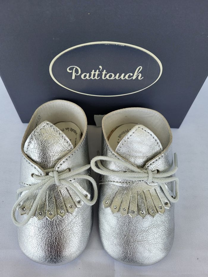 Chaussures bébés en cuir argent Point 20 Made in France 🇨🇵 - photo numéro 2