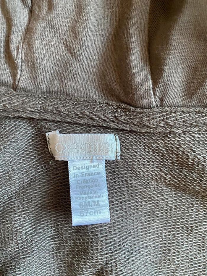 Beau gilet à capuche marron Obaïbi T. 6 mois/67 cm garçon TBE - photo numéro 7