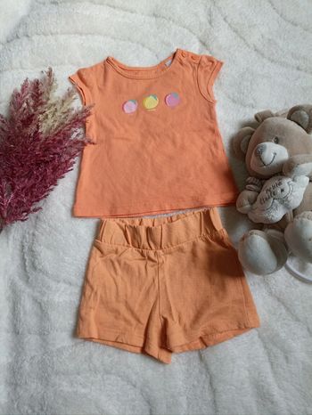 Ensemble été orange : short et t-shirt
